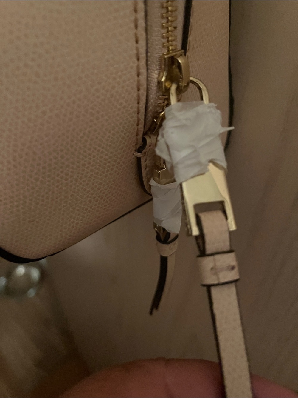 Calvin Klein Blush Beige Python-Print Satchel - Picture 4 of 13